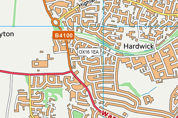 OX16 1EA map - OS VectorMap District (Ordnance Survey)