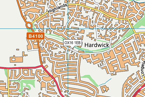 OX16 1EB map - OS VectorMap District (Ordnance Survey)