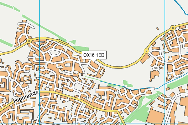 OX16 1ED map - OS VectorMap District (Ordnance Survey)