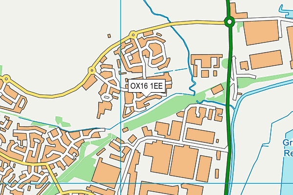 OX16 1EE map - OS VectorMap District (Ordnance Survey)