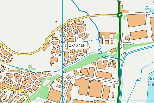 OX16 1EF map - OS VectorMap District (Ordnance Survey)