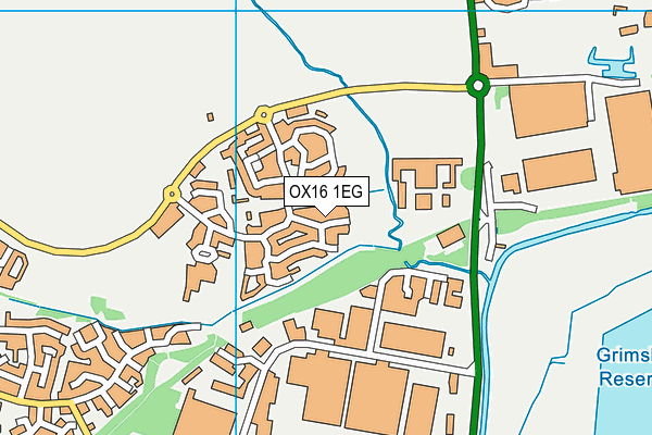 OX16 1EG map - OS VectorMap District (Ordnance Survey)
