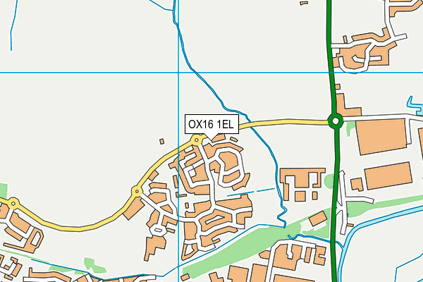OX16 1EL map - OS VectorMap District (Ordnance Survey)