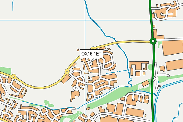 OX16 1ET map - OS VectorMap District (Ordnance Survey)