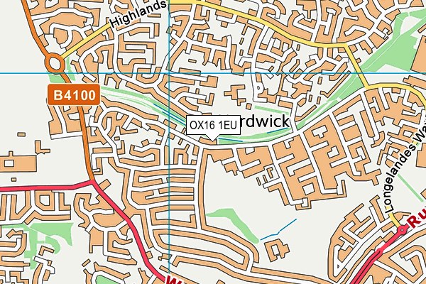 OX16 1EU map - OS VectorMap District (Ordnance Survey)