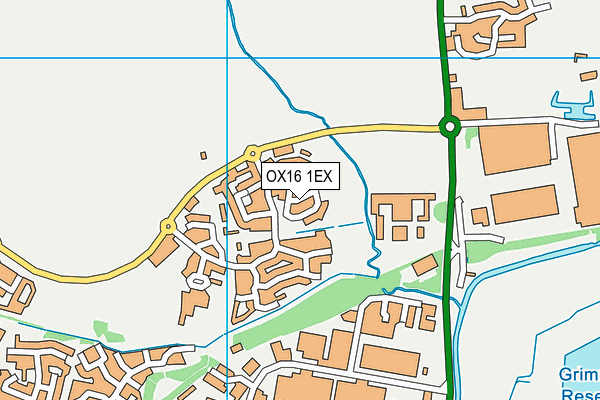 OX16 1EX map - OS VectorMap District (Ordnance Survey)