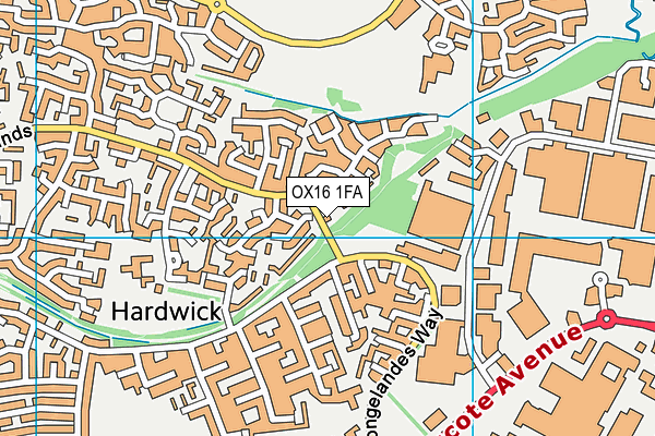 OX16 1FA map - OS VectorMap District (Ordnance Survey)