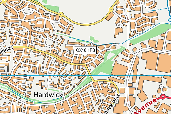 OX16 1FB map - OS VectorMap District (Ordnance Survey)