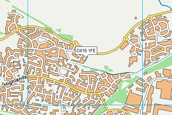 OX16 1FE map - OS VectorMap District (Ordnance Survey)
