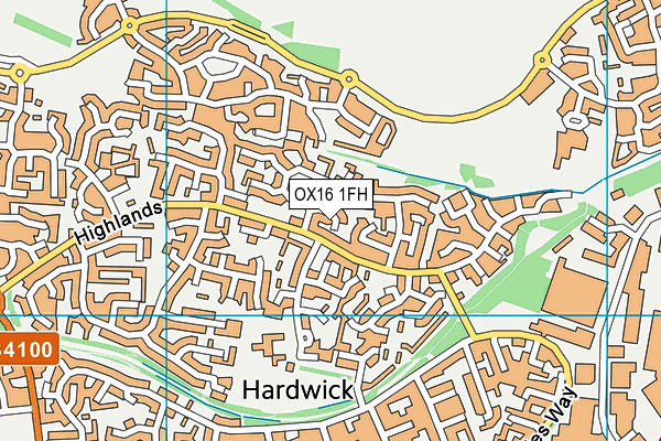 OX16 1FH map - OS VectorMap District (Ordnance Survey)