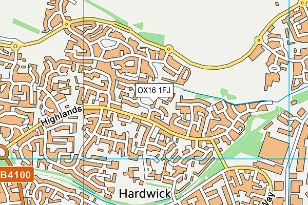 OX16 1FJ map - OS VectorMap District (Ordnance Survey)