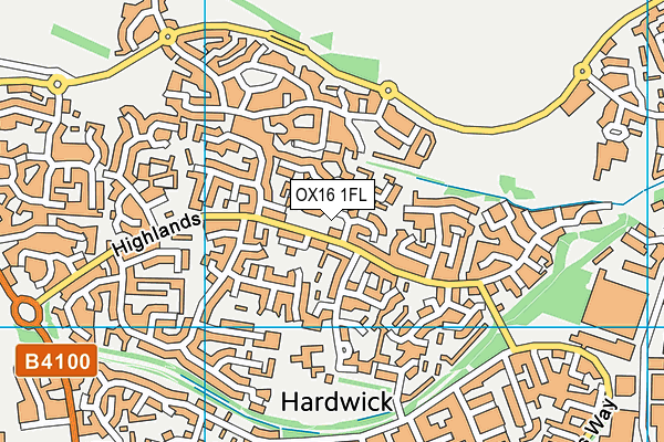 OX16 1FL map - OS VectorMap District (Ordnance Survey)