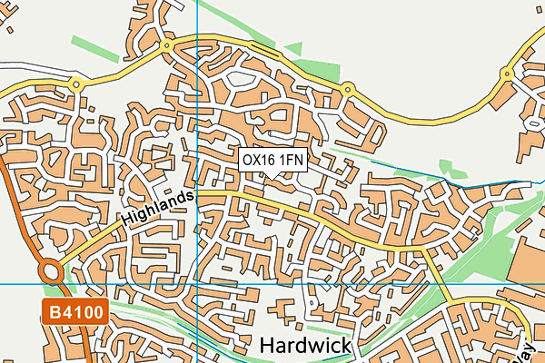 OX16 1FN map - OS VectorMap District (Ordnance Survey)