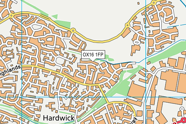 OX16 1FP map - OS VectorMap District (Ordnance Survey)