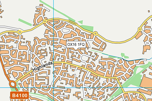 OX16 1FQ map - OS VectorMap District (Ordnance Survey)