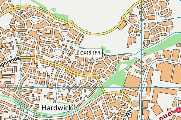 OX16 1FR map - OS VectorMap District (Ordnance Survey)