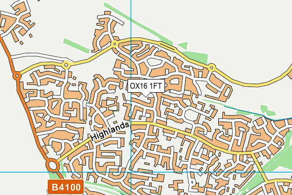 OX16 1FT map - OS VectorMap District (Ordnance Survey)