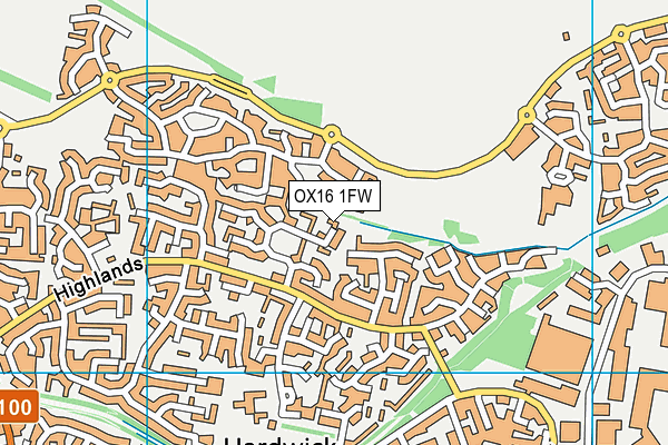 OX16 1FW map - OS VectorMap District (Ordnance Survey)
