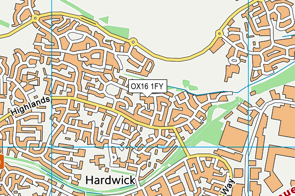 OX16 1FY map - OS VectorMap District (Ordnance Survey)