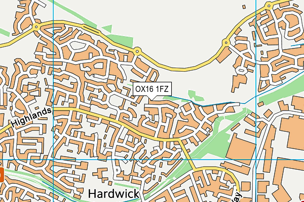 OX16 1FZ map - OS VectorMap District (Ordnance Survey)