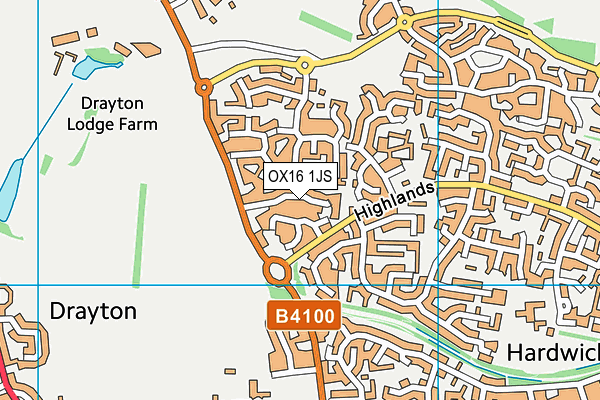 OX16 1JS map - OS VectorMap District (Ordnance Survey)