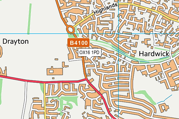 OX16 1PD map - OS VectorMap District (Ordnance Survey)