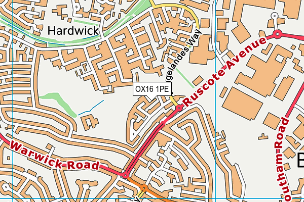 OX16 1PE map - OS VectorMap District (Ordnance Survey)