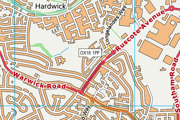 OX16 1PF map - OS VectorMap District (Ordnance Survey)