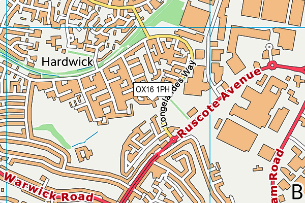 Ruscote Community Hall map (OX16 1PH) - OS VectorMap District (Ordnance Survey)