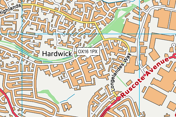 OX16 1PX map - OS VectorMap District (Ordnance Survey)