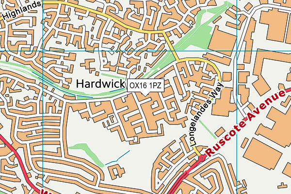 OX16 1PZ map - OS VectorMap District (Ordnance Survey)