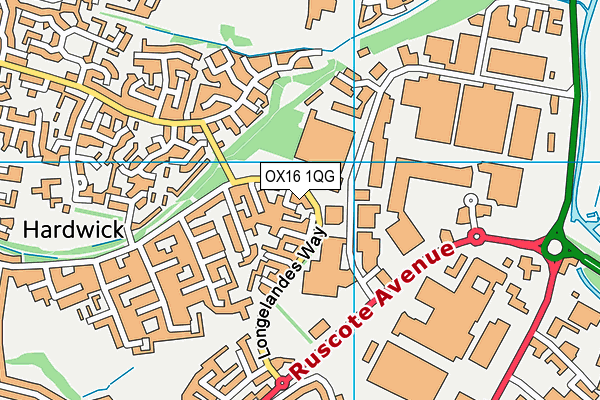 OX16 1QG map - OS VectorMap District (Ordnance Survey)