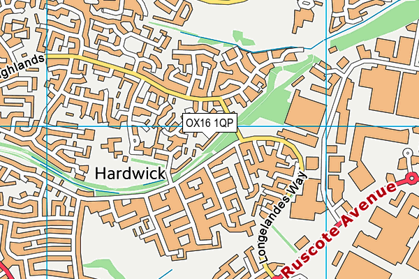 OX16 1QP map - OS VectorMap District (Ordnance Survey)