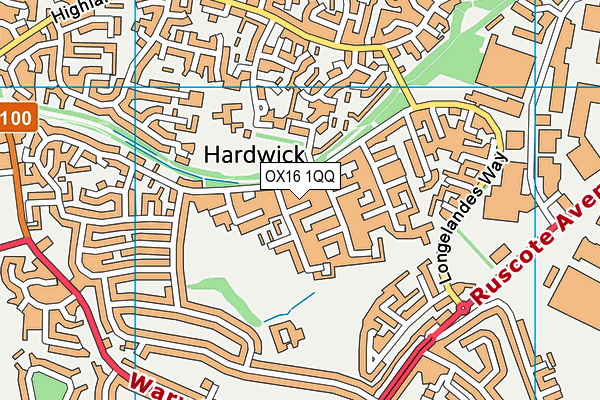 OX16 1QQ map - OS VectorMap District (Ordnance Survey)