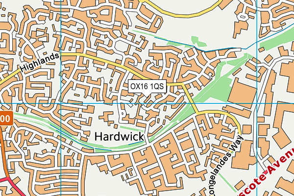 OX16 1QS map - OS VectorMap District (Ordnance Survey)