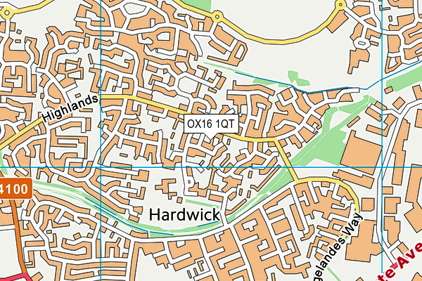 OX16 1QT map - OS VectorMap District (Ordnance Survey)