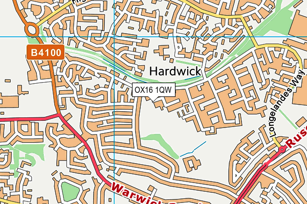 OX16 1QW map - OS VectorMap District (Ordnance Survey)