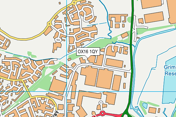 OX16 1QY map - OS VectorMap District (Ordnance Survey)