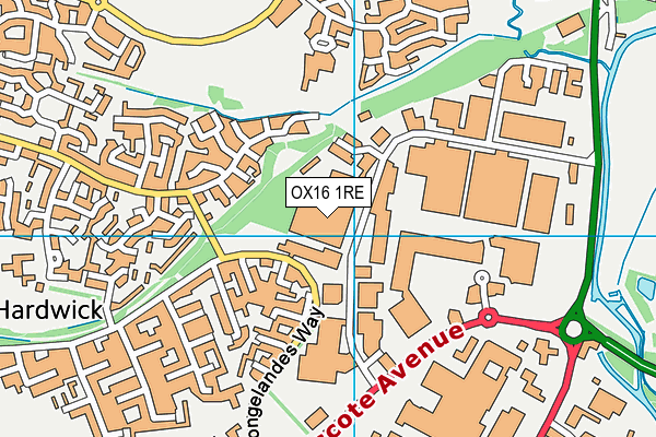 OX16 1RE map - OS VectorMap District (Ordnance Survey)