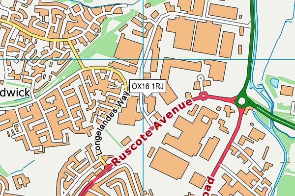 OX16 1RJ map - OS VectorMap District (Ordnance Survey)