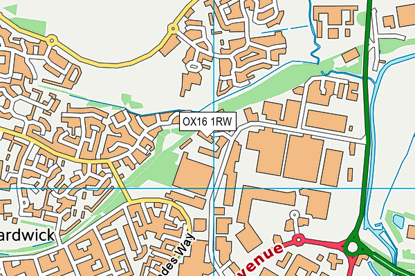 OX16 1RW map - OS VectorMap District (Ordnance Survey)