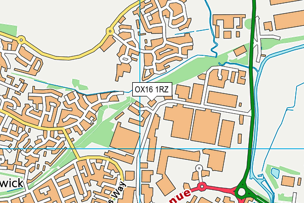 OX16 1RZ map - OS VectorMap District (Ordnance Survey)