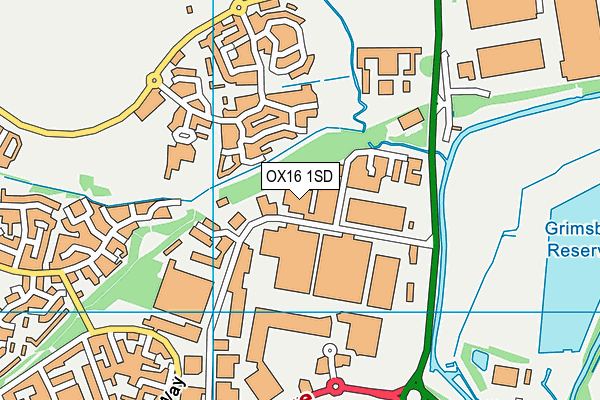 OX16 1SD map - OS VectorMap District (Ordnance Survey)
