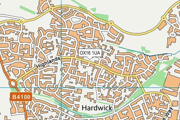 OX16 1UA map - OS VectorMap District (Ordnance Survey)