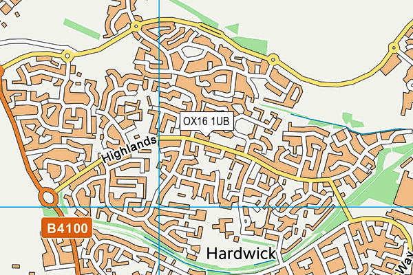 OX16 1UB map - OS VectorMap District (Ordnance Survey)