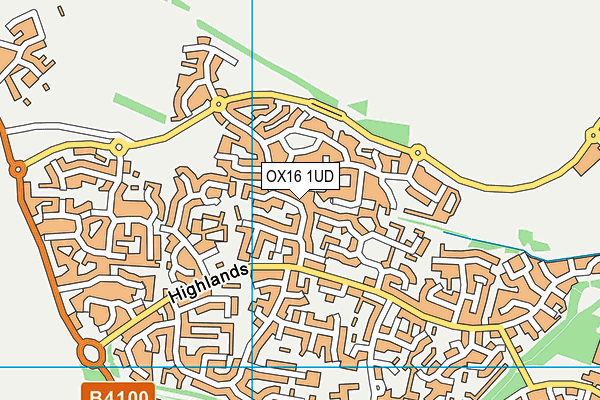OX16 1UD map - OS VectorMap District (Ordnance Survey)