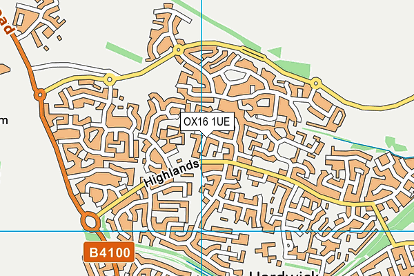 OX16 1UE map - OS VectorMap District (Ordnance Survey)