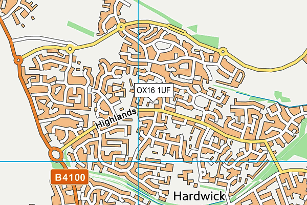 OX16 1UF map - OS VectorMap District (Ordnance Survey)
