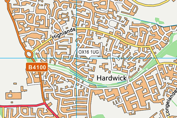 OX16 1UG map - OS VectorMap District (Ordnance Survey)