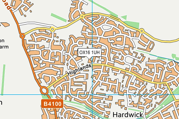 OX16 1UH map - OS VectorMap District (Ordnance Survey)